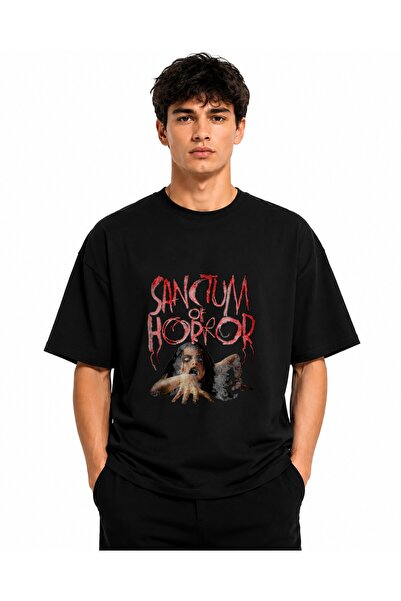 Inscriptie Tricou Unisex Bumbac Premium Casual " Sanctum of horror "