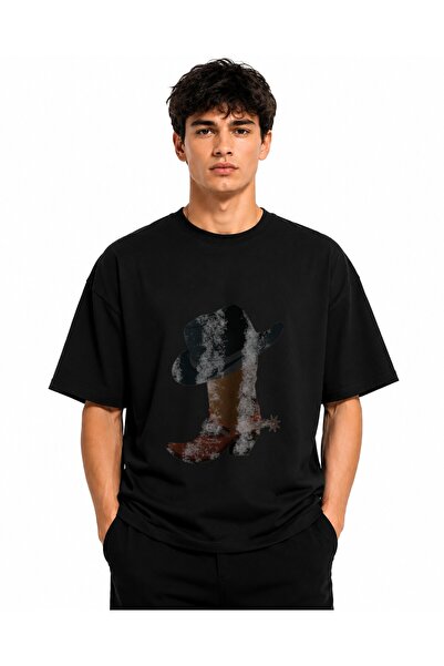Inscriptie Unisex Premium Cotton Casual T-Shirt "Cowboy boot"