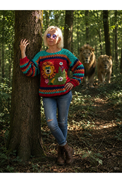 El örgüsü Yadicrochetorgu Sweater - Hand Knitted Design