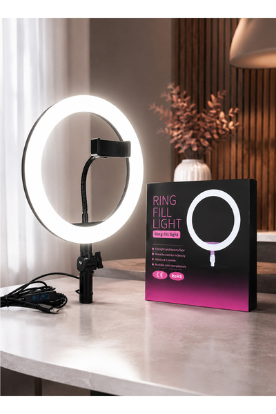 unbranded 10 Inch LED Ring Light Kit with Adjustable Brightness and Dual Colo...
