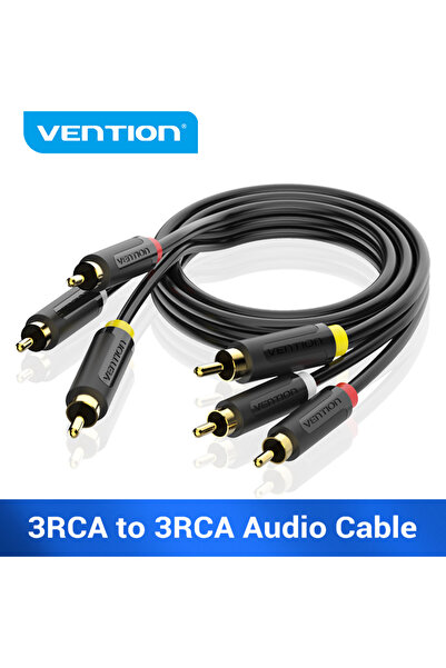 Choice 1m Vention 3RCA to 3 RCA Cable Audio Video Male to Male AV Cable Gold ...