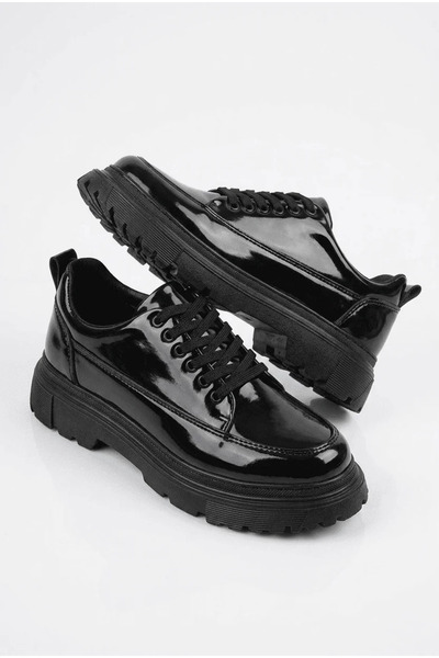 Zerenyus Zrk-702 premium high quality black patent leather daily men's classi...