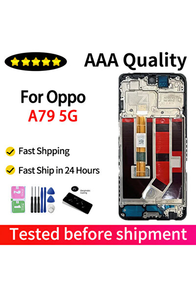 Choice شاشة LCD سوداء مع إطار 6.72 بوصة IPS لـ A79 CPH2557 CPH2553، شاشة عرض ...