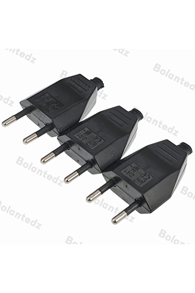 Choice4 4.0mm Black 3pcs Euro Plug Adapter Replacement 16A Male France Korea ...