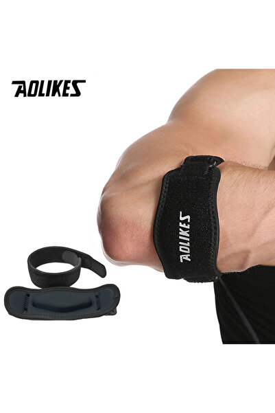 Aolikes حزام دعم الكوع قابل للتعديل، أسود ورمادي داكن، قطعة واحدة، مناسب لكرة...