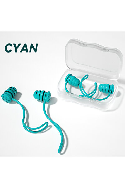 Choice4 Cyan Swimming Earplugs with Rope for Easy Attachment and to Prevent L...