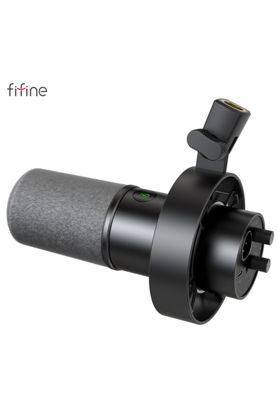Choice ميكروفون ديناميكي أسود من FIFINE مع وصلة USB/XLR، وحامل مضاد للصدمات، ...