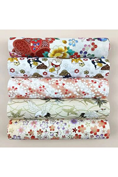 Choice 20x25CM 5pcs Yellow Print 5pcs Cotton Fabric, Printed Fabric, Handmade...