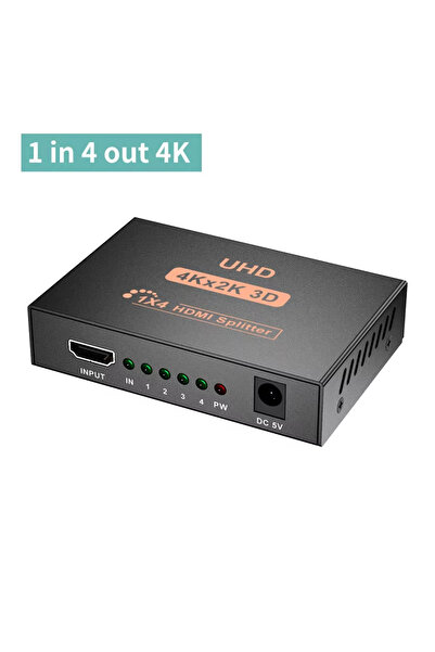 Kebidumei موزع إشارة HDMI 1 مدخل 4 مخارج بدقة 4K UHD 3D HDTV، موزع فيديو 1X4