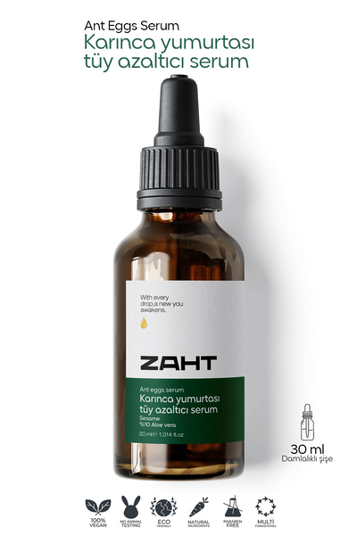 ZAHT Karınca Yumurtası Yağlı Tüy Azaltıcı Ve Tüy Serum 30ml %10 Aloe Vera ve ...