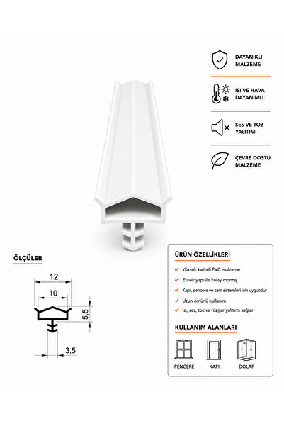 MAKPLASTİK FİTİL PROFİL P 184 Ahşap Kapı Kasa Fitili 30 Metre Beyaz