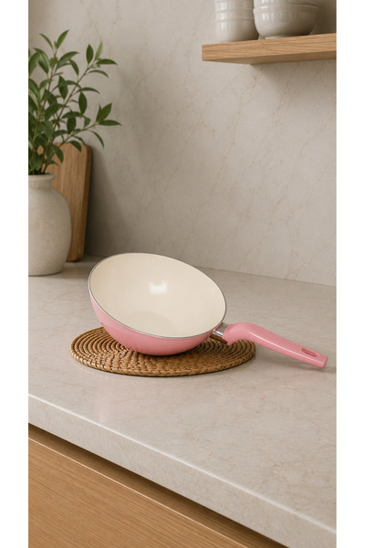 Bonera Wok Pan 24 cm Dried Rosewood - for Vegetables, Meat, Chicken, Stir-Fry...