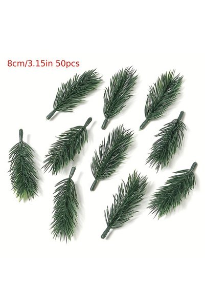 Choice 50Pcs 8CM 20/50Pcs Artificial Pine Branches Fake Plants Christmas Deco...