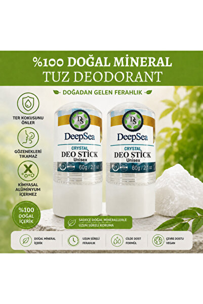 E-DOĞAL MARKET DOĞAL KAYA TUZU Doğal Kristal Tuz İçeren Roll-on Stick 60gr (T...