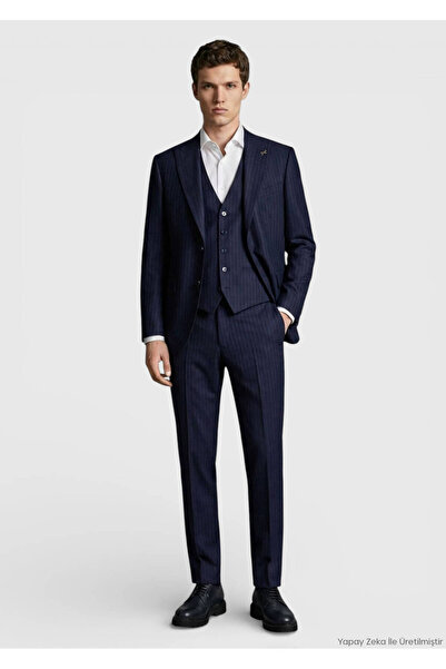 Ramsey Navy Blue Vest Suit