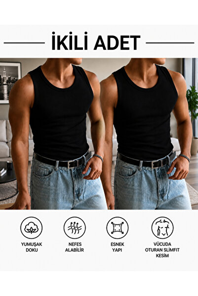 Livik Men's Halter Collar Ribbed Fabric Slimfit Lycra Undershirt for Sports a...