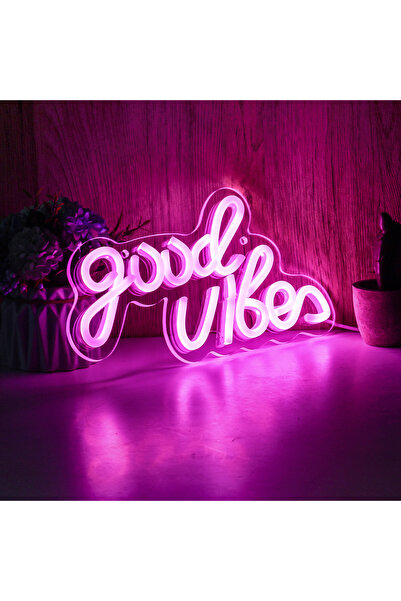Choice Pink Chi-buy LED Neon Good Vibes USB Powered Neon Signs Night Light 3D...