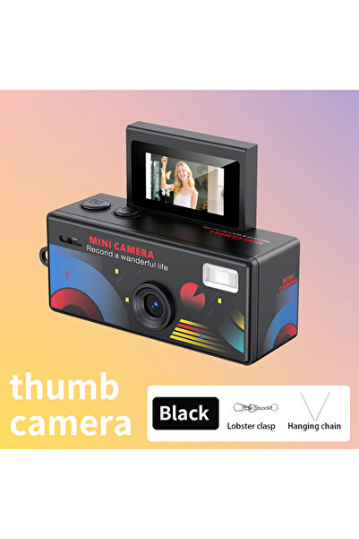 Choice7 Black Ourlife Mini Thumb Camera 0.96inch Flip Screen Keychain Camera ...