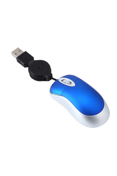 Choice ماوس USB صغير أزرق اللون مزود بأسلاك تمديد بطول 70 سم، فأرة بصرية بدقة...