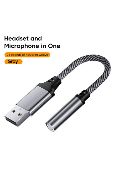 Choice Gray USB To 3.5mm Earphone Adapter 3.5 Jack Audio Converter for Notebo...