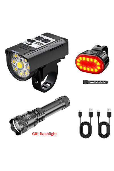 Choice Set B 9LED Cycling Torch Type C Rechargeable Bike Flashlight Ultraligh...