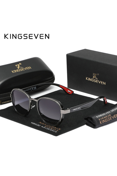 Choice5 Black GradientGray KINGSEVEN Sunglasses Men Polarized UV400 Retro Lux...