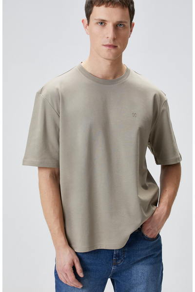 Network Comfort Fit Açık Haki Bisiklet Yaka T-shirt