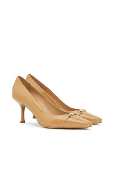 George Hogg Camel Toka Detaylı Deri Stiletto