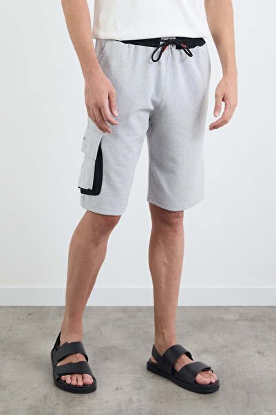 Fulla Moda Ribbed Waist Tie Cargo Pocket Shorts