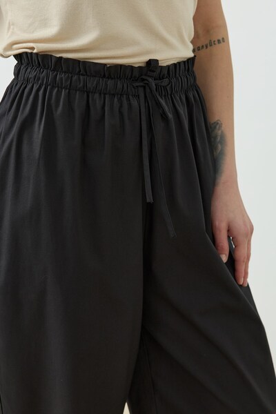 QANU Else Poplin Pantolon Siyah