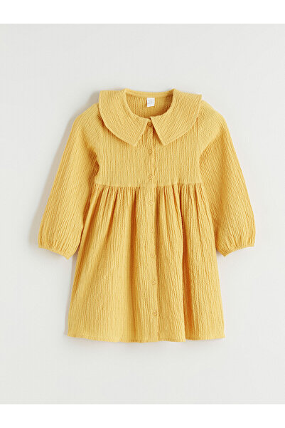 LC Waikiki Original Bebe Collar Ruffled Girl's Dress