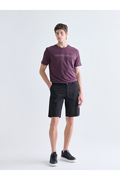 LC Waikiki Black Slim Fit Gabardine Men's Shorts