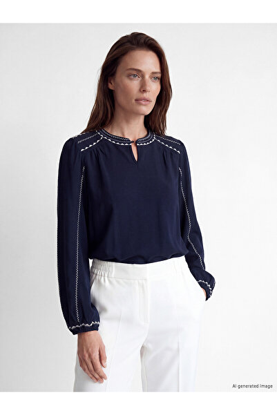LC Waikiki Original Hakim Collar Embroidered Blouse