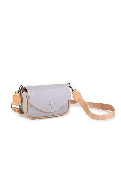 Nas Bag Çapraz Çanta Gri Camel Gofraj