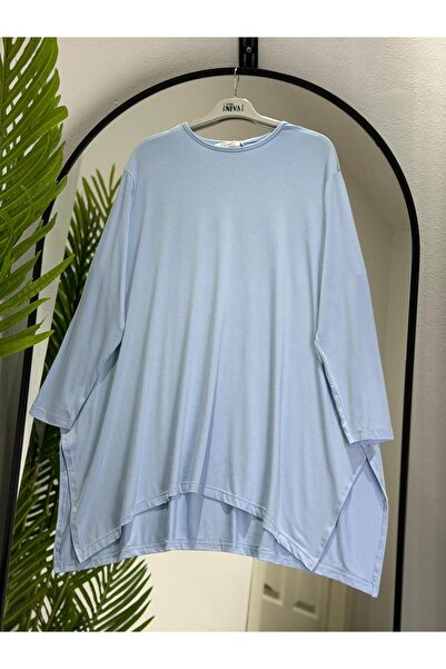 ÖZNE BUTİK Women's 100% Cotton Lycra Loose Cut Oversized Combed Cotton Tunic