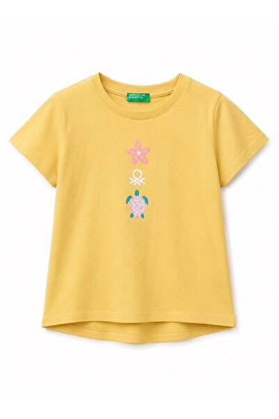 United Colors of Benetton Baby Girl Lilac Tropical Printed Crew Neck T-Shirt ...