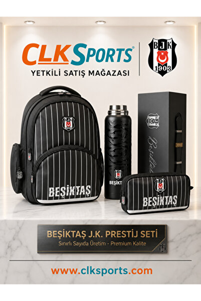 Sports Beşiktaş Fan School Bag, Pen Bag - Premium Set with Thermos Bottle Gif...