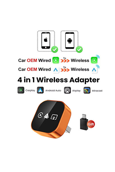 Choice1 2026 4IN1 Orange Original FLIXIVI 4 in1 CarPlay Android Auto AirPlay ...