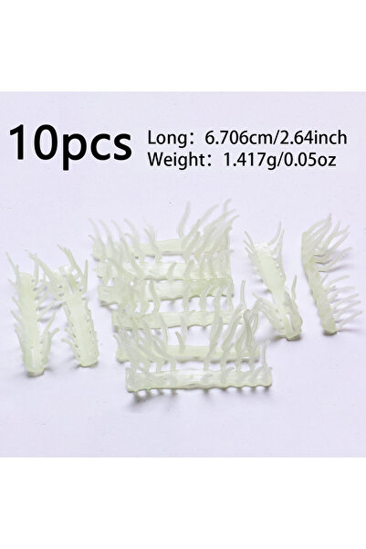 Choice 2.64inch-10 pcs 10 pcs Noctilucent Wooden Shrimp Accessories, Soft Lum...
