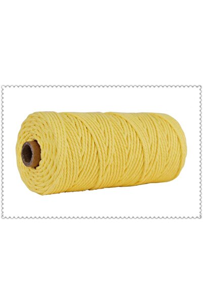 Choice14 Macaroon yellow Handmade Boho Decor 3mm 100% Colorful Cotton Cord Ro...
