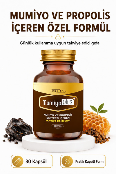 DR HADI Mumiyo (Shilajit) ve Propolis Ekstresi içeren 60 Kapsül