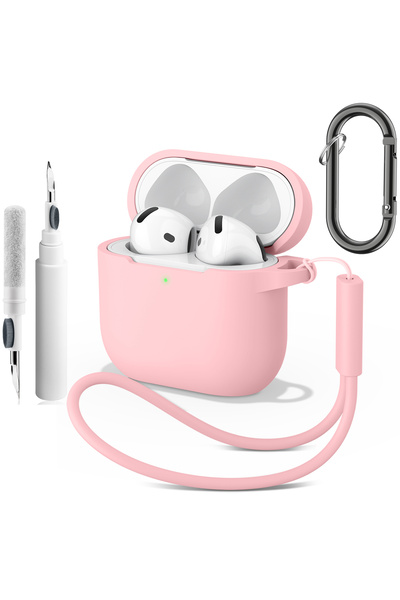 Choice4 For Airpods 4 Pink Silicone Case For Airpods 4 Cover Wireless Bluetoo...