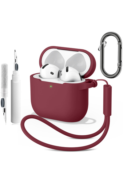 Choice3 For Airpods 4 Wine Red Silicone Case For Airpods 4 Cover Wireless Blu...