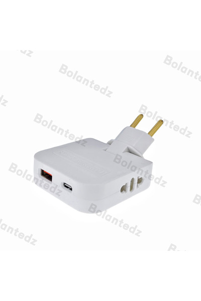 Choice WHITE EU Extension Chargers Adapter 4 In 1 rotatable socket converter ...