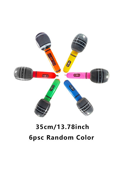Choice 6pcs-35cm Six Inflatable Microphones, Decorative Props for Music Parti...