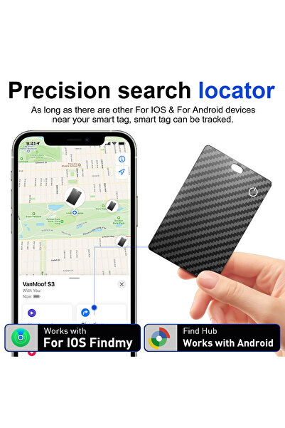 Choice1 بطاقة تتبع ذكية بتقنية GPS لنظامي iOS وأندرويد - جهاز تنبيه عند فقدان...
