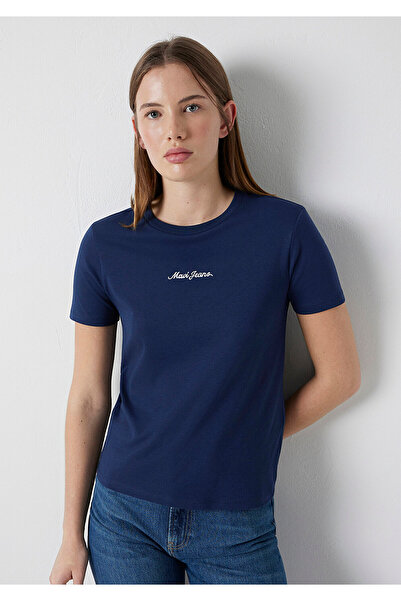 Mavi Logo Printed Navy Blue T-Shirt Slim Fit / Narrow Cut 1614201-70497