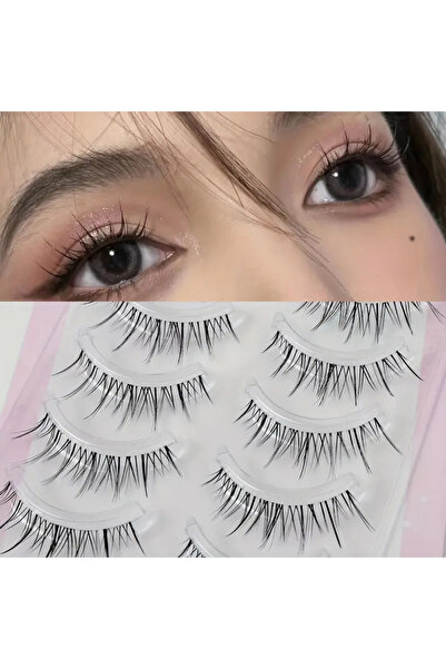 Choice 13mm D DM501 5 Pairs of Transparent Stem Wavy Eyelash Extensions - Reu...