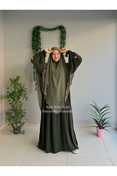 Yüsra Collection طقم فستان ليزا مطرز بالبابونج وتنورة سوفليه طويلة مكون من قط...