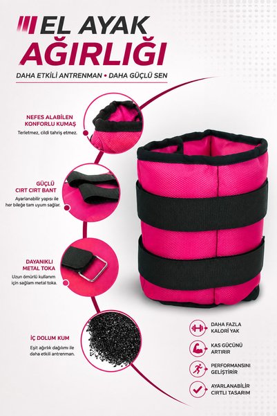 Spor Byfit 2.5 كجم فوشيا، وزن مريح لليد والقدم